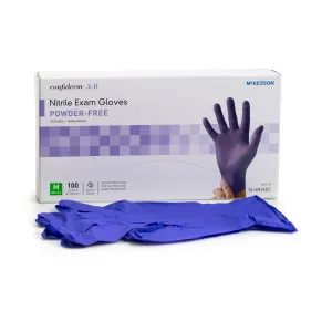 McKesson Confiderm® 3.0 Nitrile Exam Glove, Powder-Free, Medium, Blue