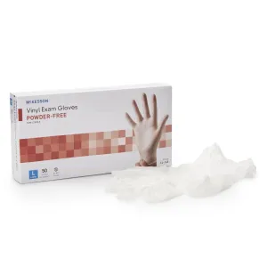 McKesson Confiderm® Vinyl Exam Glove, Large, Clear