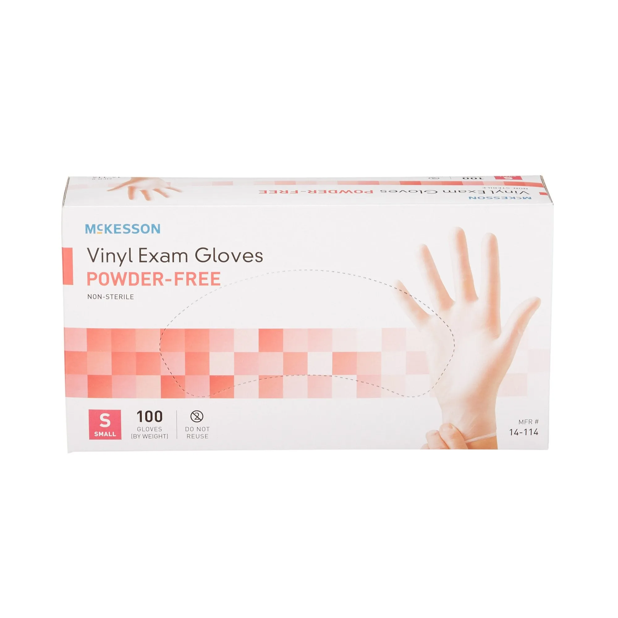 McKesson Vinyl Exam Glove, Small, Clear