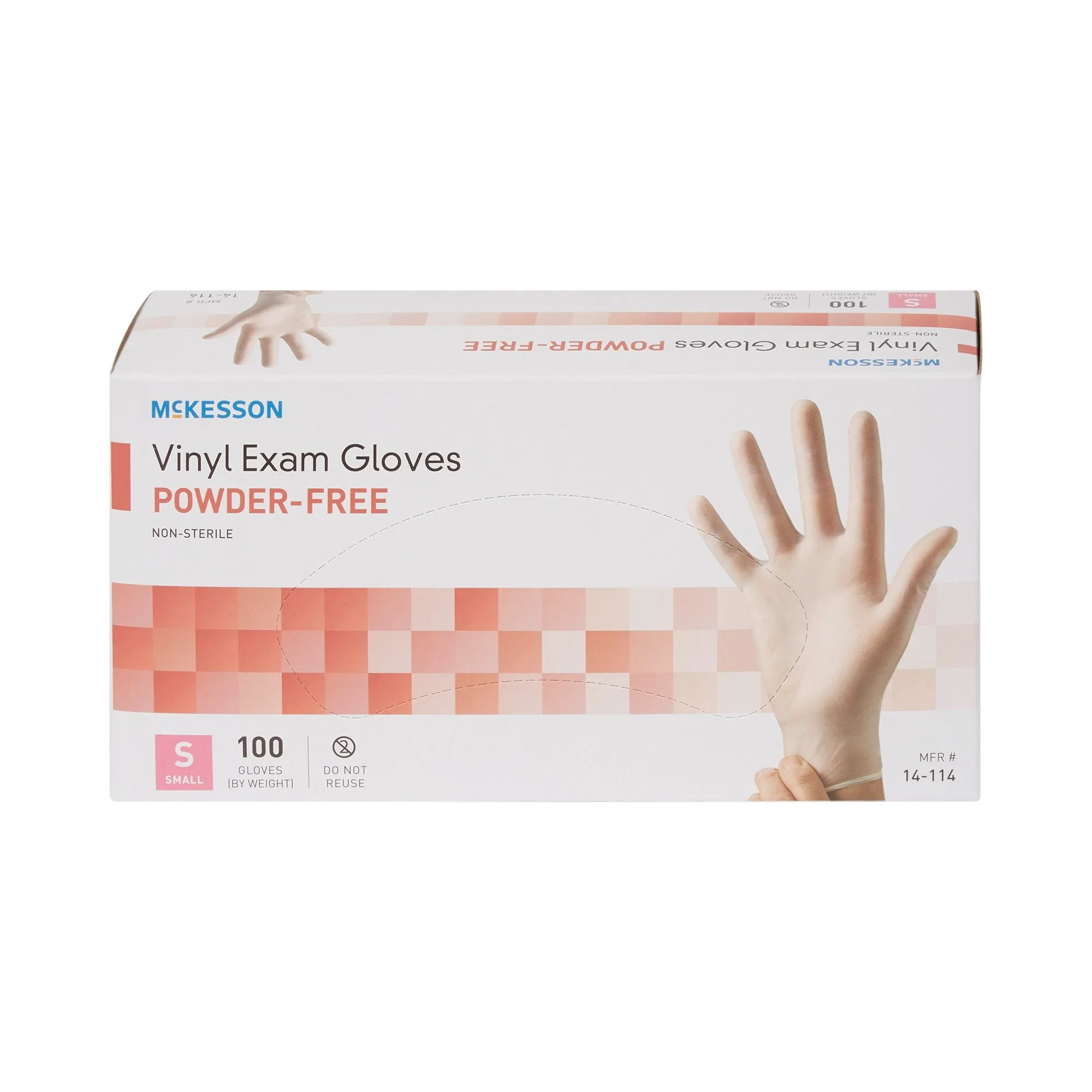 McKesson Vinyl Exam Glove, Small, Clear