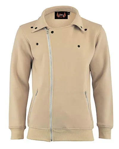 Men's Basic Soft Zip Up Terry Long Sleeve Pocket Jacket