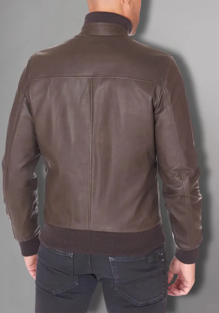 Mens Biker Leather Jacket Vintage Genuine Leather