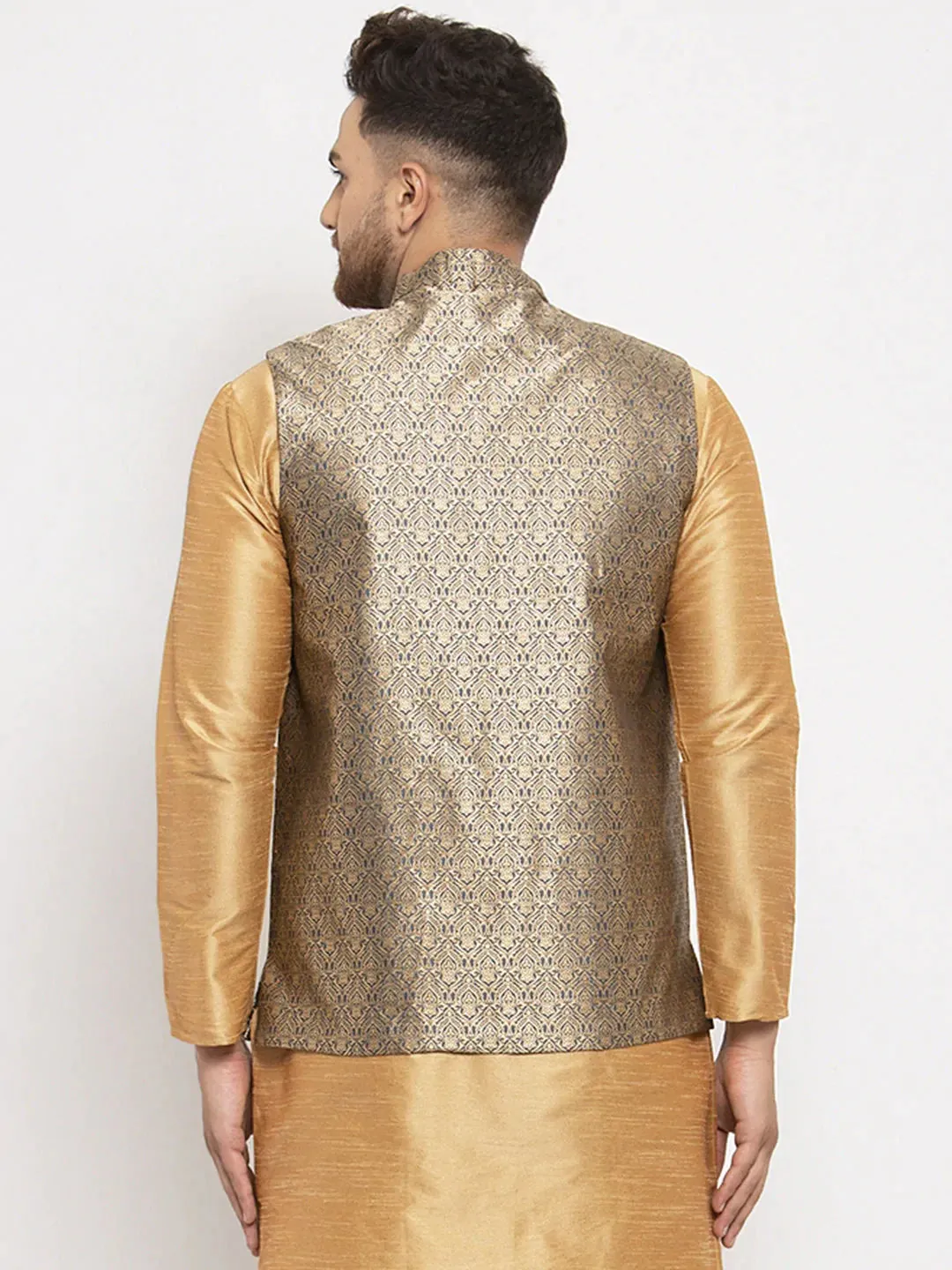 Men'S Grey Woven Nehru Jacket