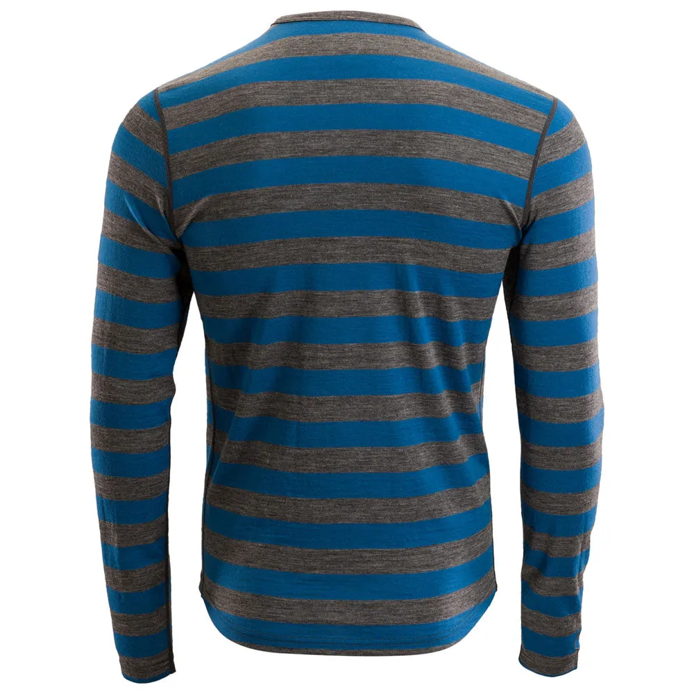 Mens Merino 180 Long Sleeve Crew (Smoke/Blue)