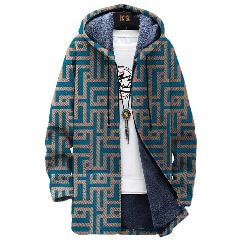 MEN'S PRINTED FLEECE HOODED JACKET 98436689YM