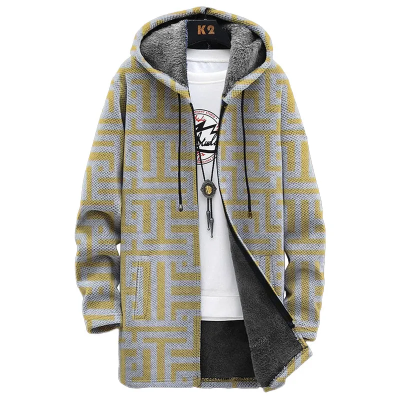 MEN'S PRINTED FLEECE HOODED JACKET 98436689YM