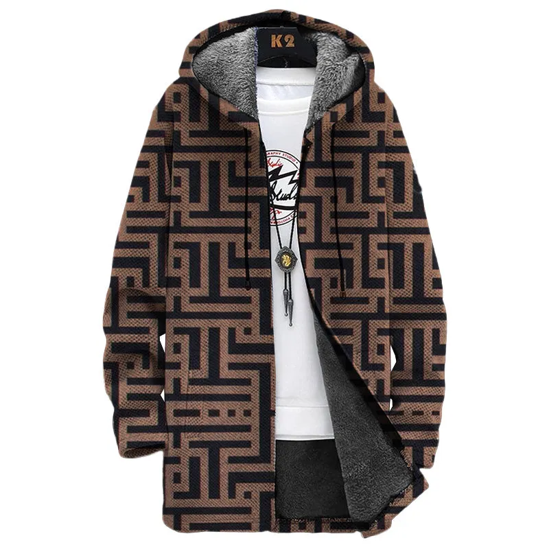 MEN'S PRINTED FLEECE HOODED JACKET 98436689YM