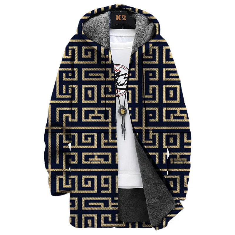 MEN'S PRINTED FLEECE HOODED JACKET 98436689YM