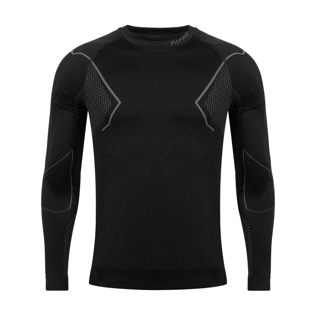 Men's Thermoactive Sweatshirt Alpinus Active Base Layer Black-Gray Gt43189 2Xl