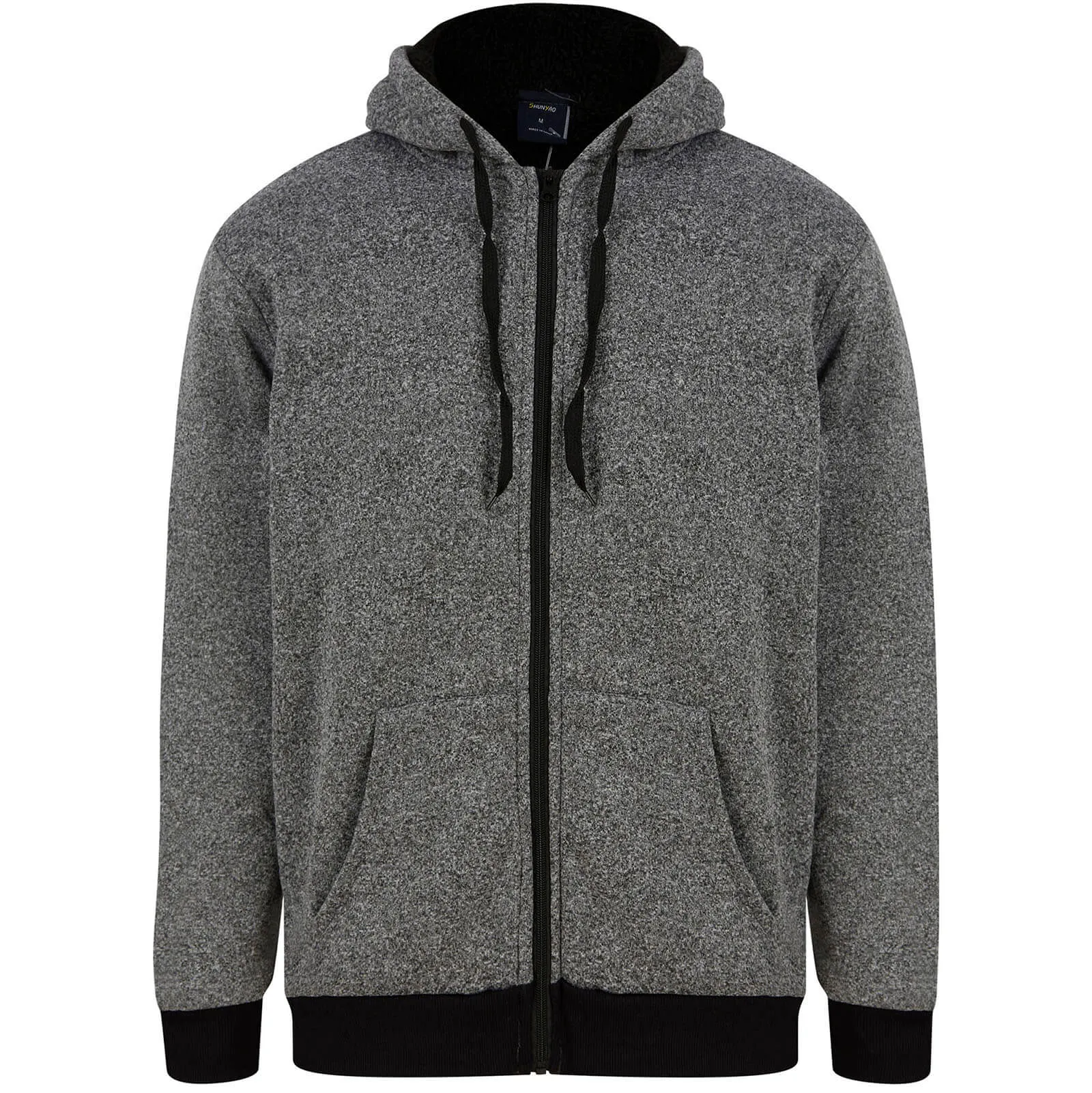 Mens Thick Fleece Lined Hoodie Full Zip Casual Jacket