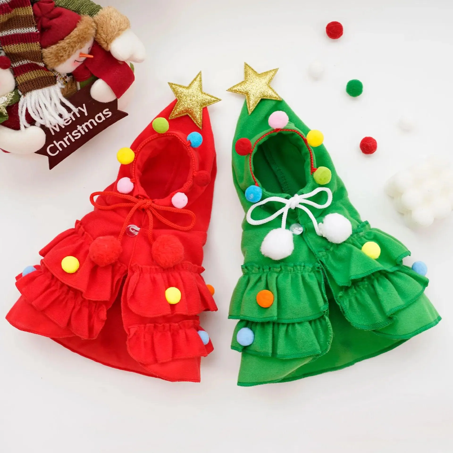 Merry Christmas Pet Clothes Dog Cloak & Shawl