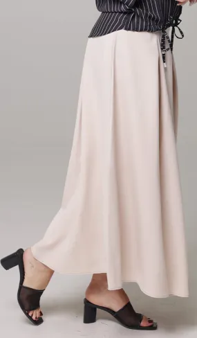 Mia Pleated Long Maxi Skirt - Blush - Final Sale