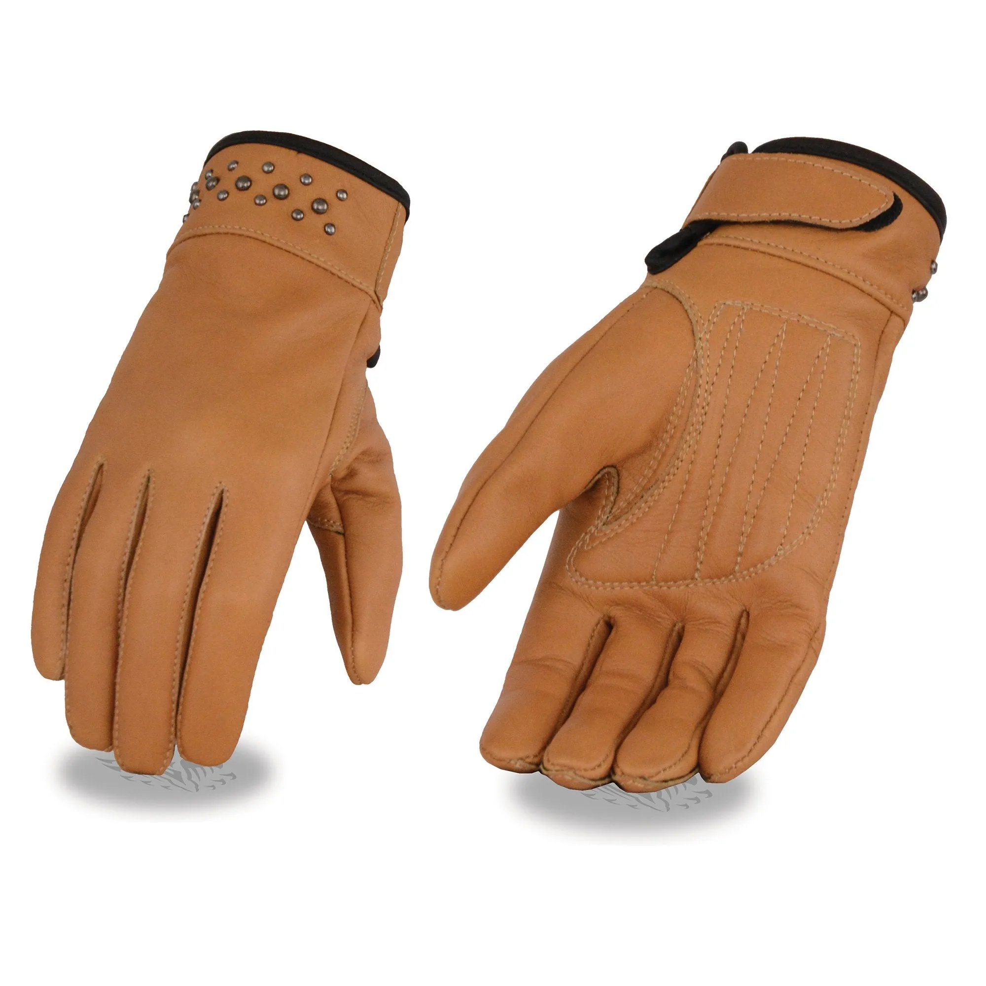 Milwaukee Leather MG7760 Women's Saddle Leather Gloves with Gel Palms