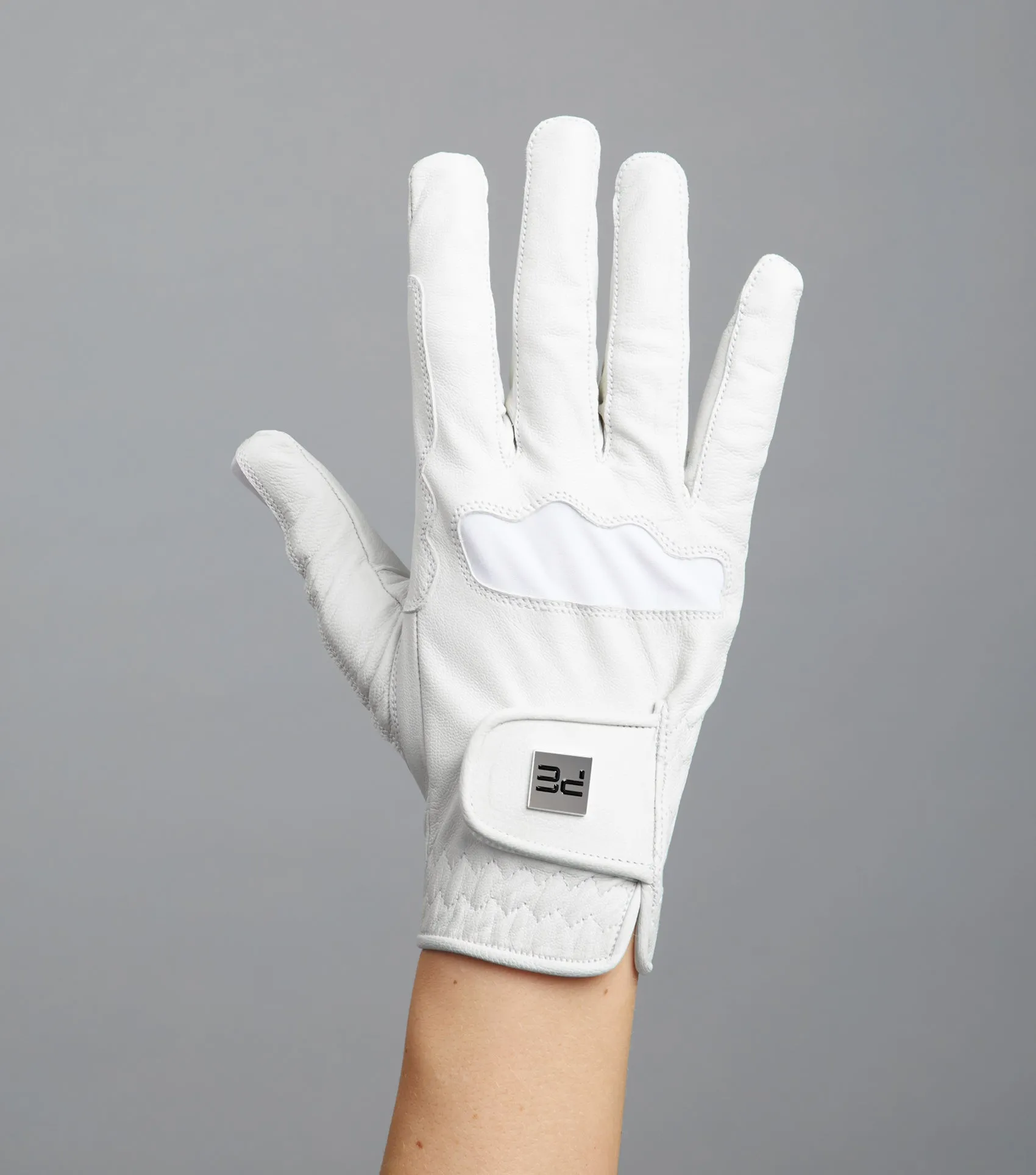 Mizar Ladies Leather Competition Riding Gloves White