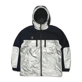 MMM WINDBREAKER HOODED STRETCH JACKET SILVER/NAVY