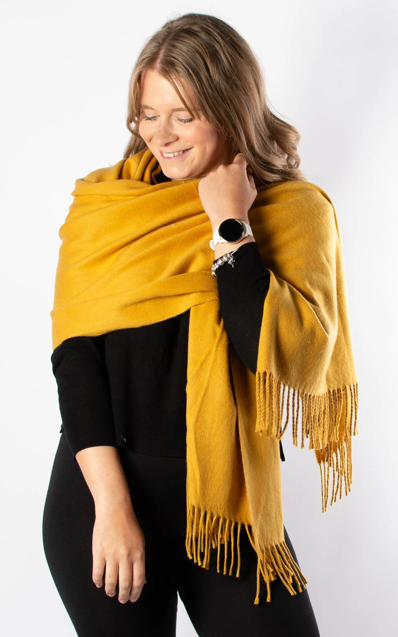 Mustard Blanket Scarf / Winter Pashmina