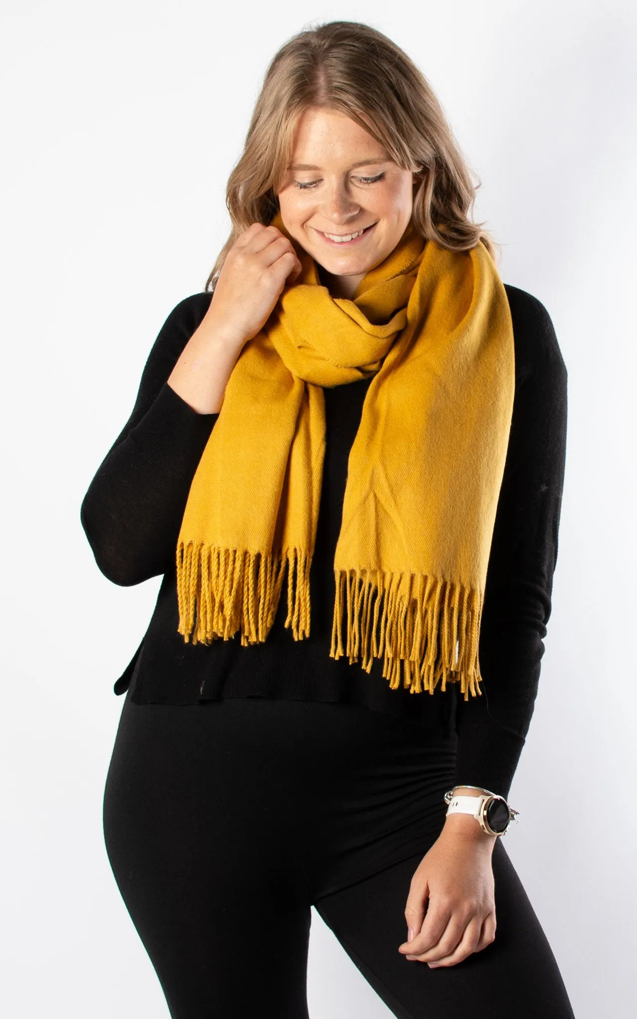 Mustard Blanket Scarf / Winter Pashmina