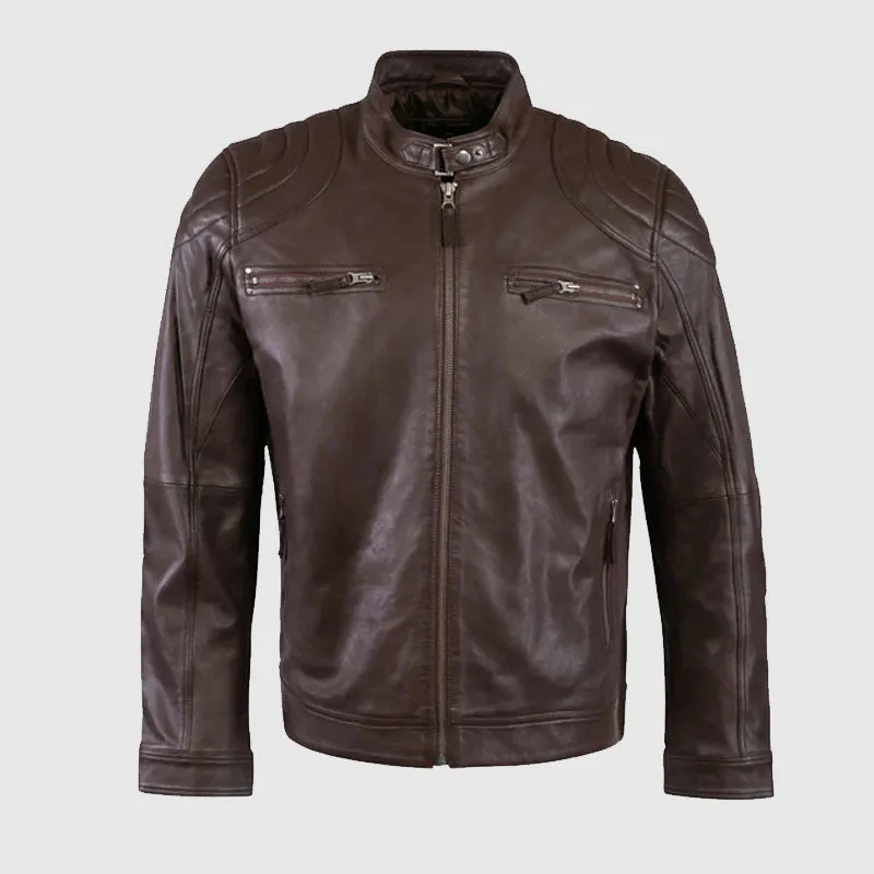 New premium Quality Mens Leather Biker Jacket