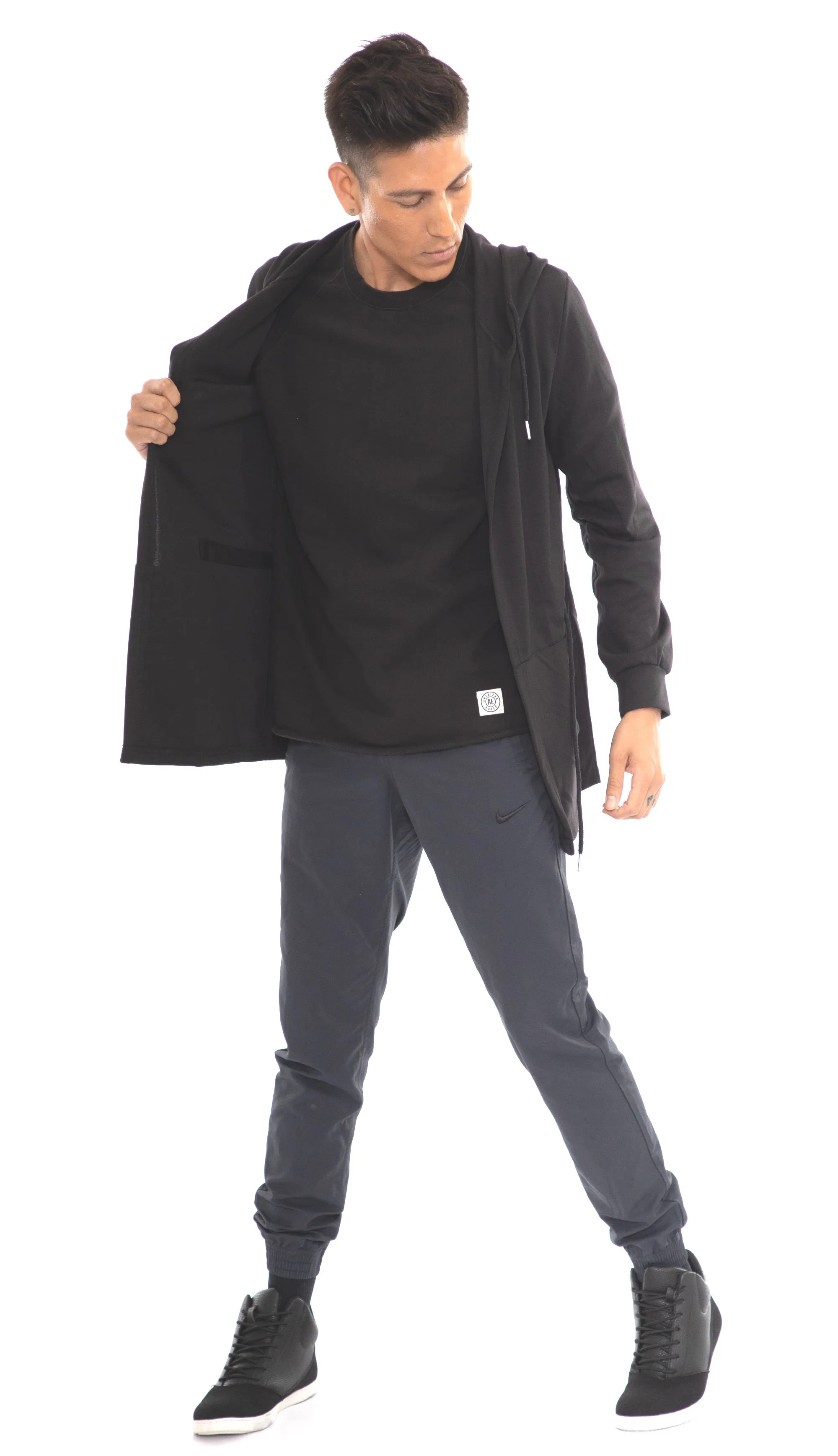 Open-Front Longline Cardigan Hoodie -  (AM120)