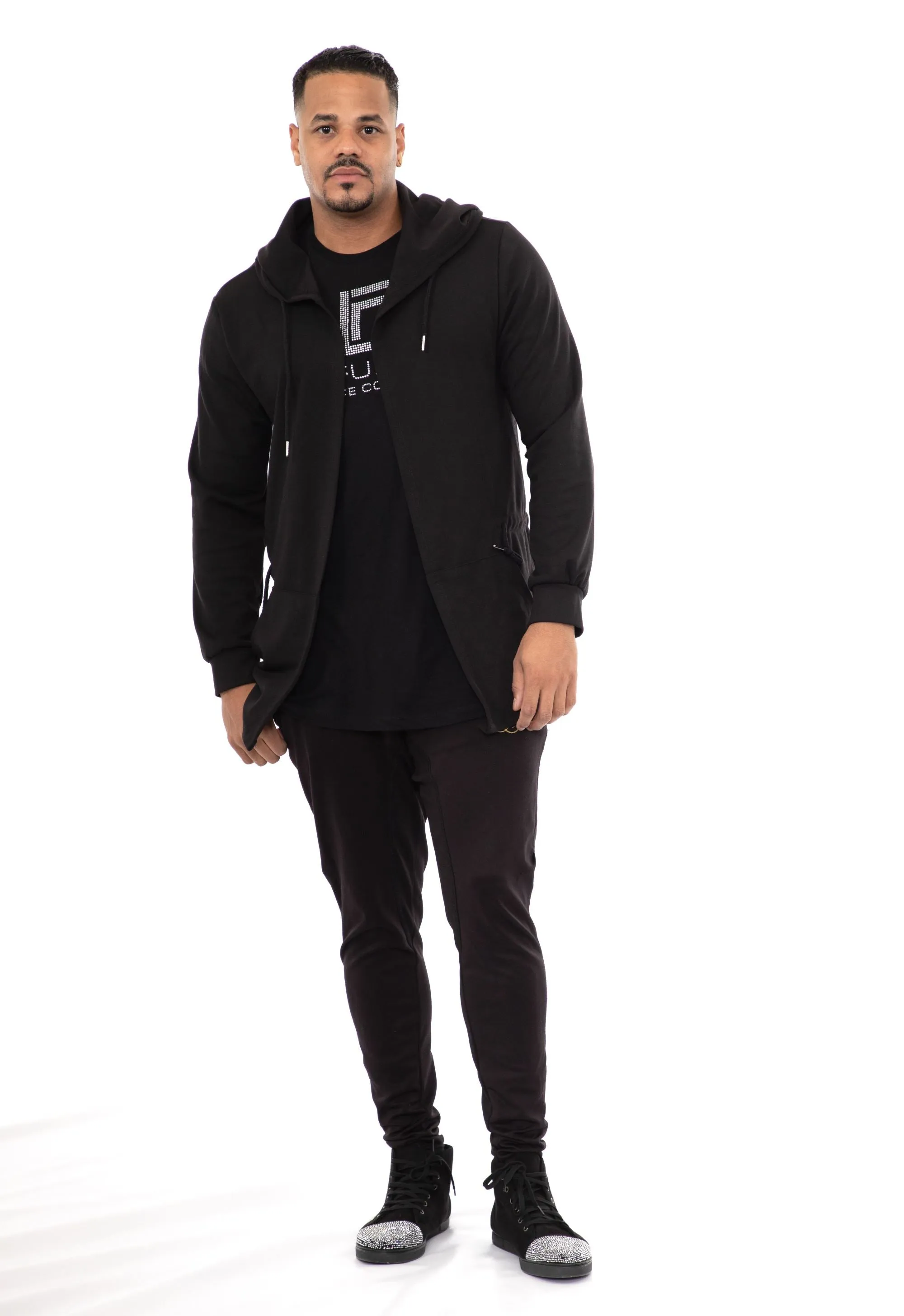 Open-Front Longline Cardigan Hoodie -  (AM120)