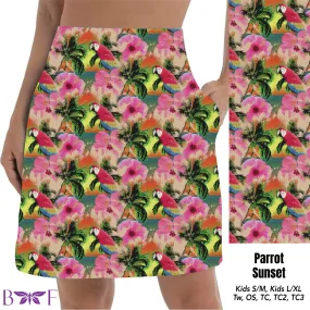 Parrot sunset skorts with pockets