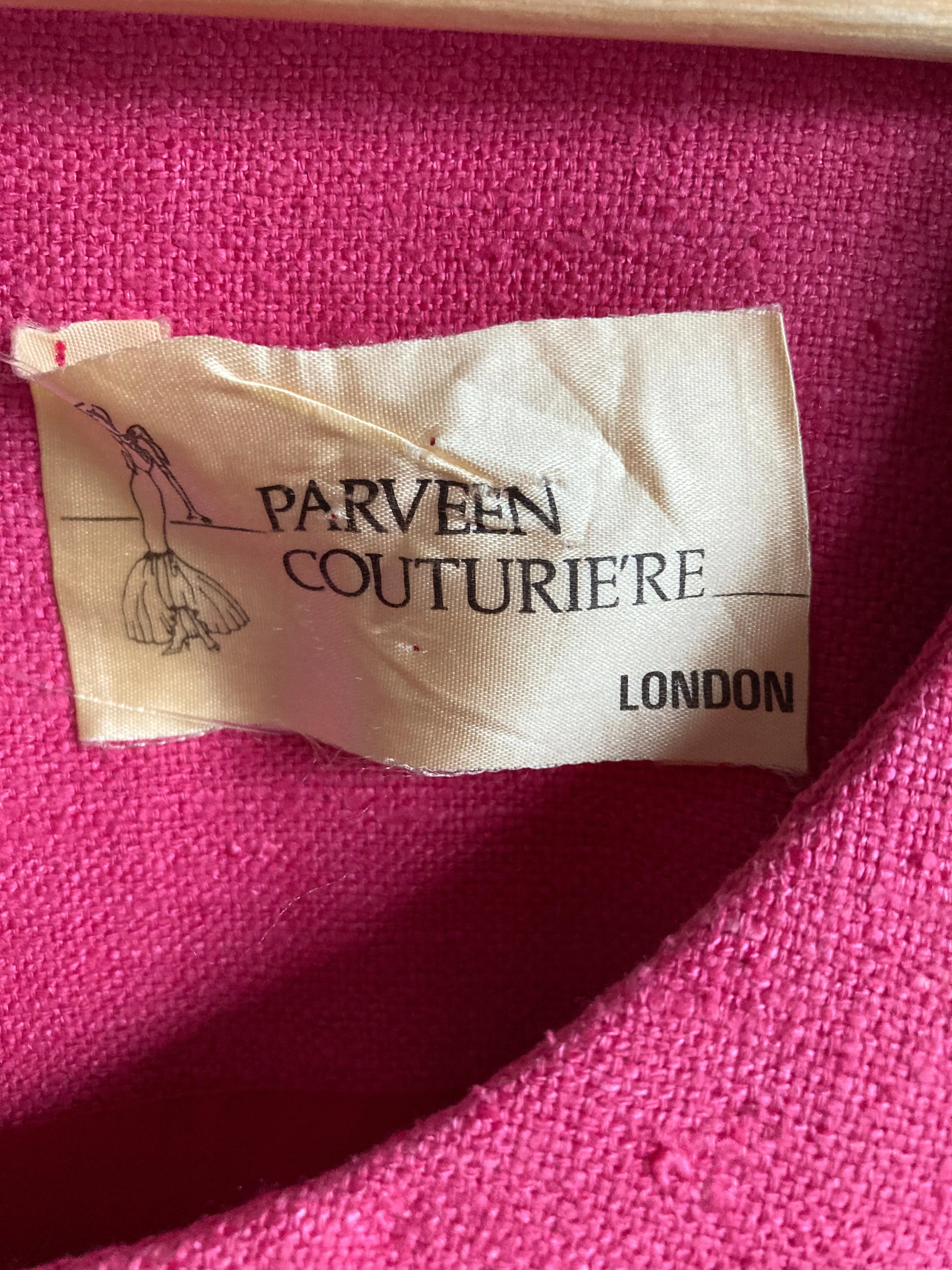 Parveen Couturie're Pink Short Sleeved Dress Suit And Long Sleeved Jacket UK Size 14