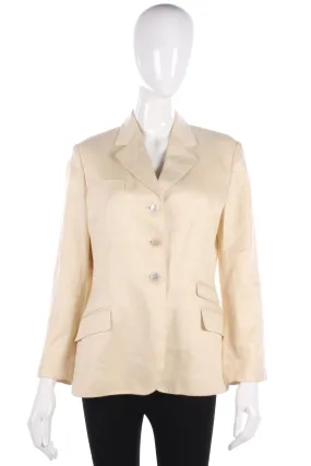 Paul Smith Women Designer Jacket Cream Linen Size 46 (UK14)