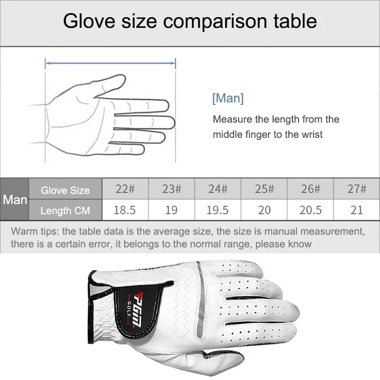 PGM Golf Sheepskin Anti-Slip Single Gloves for Men(Size: 23-Right Hand)