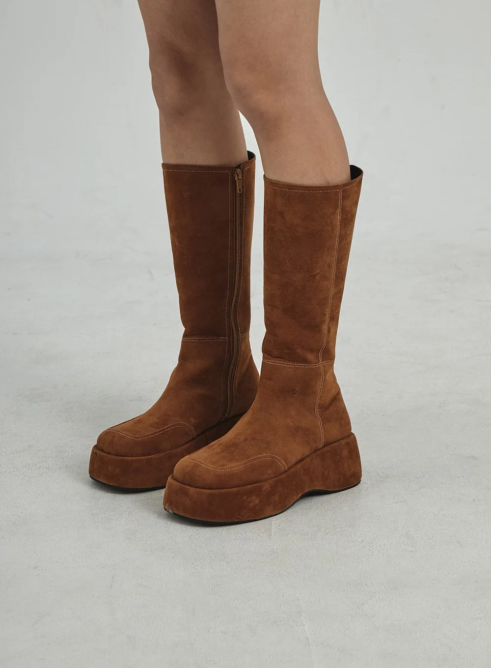 Platform Suede Knee High Boots CD08