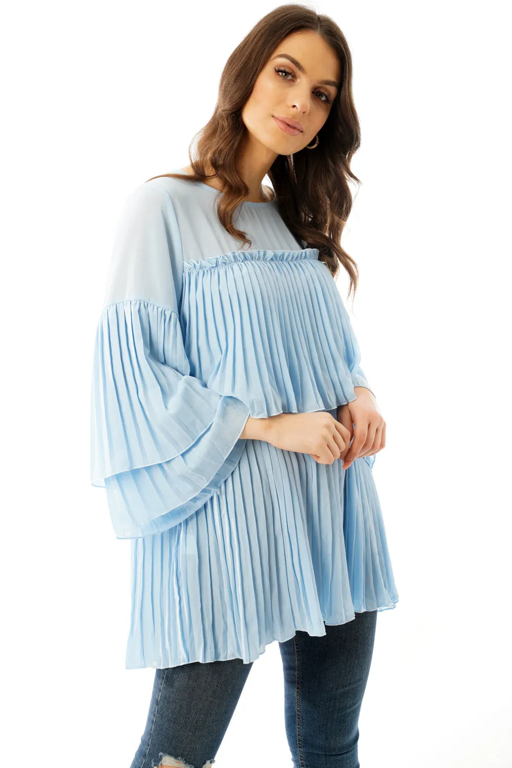 Pleated Smock Dress Top