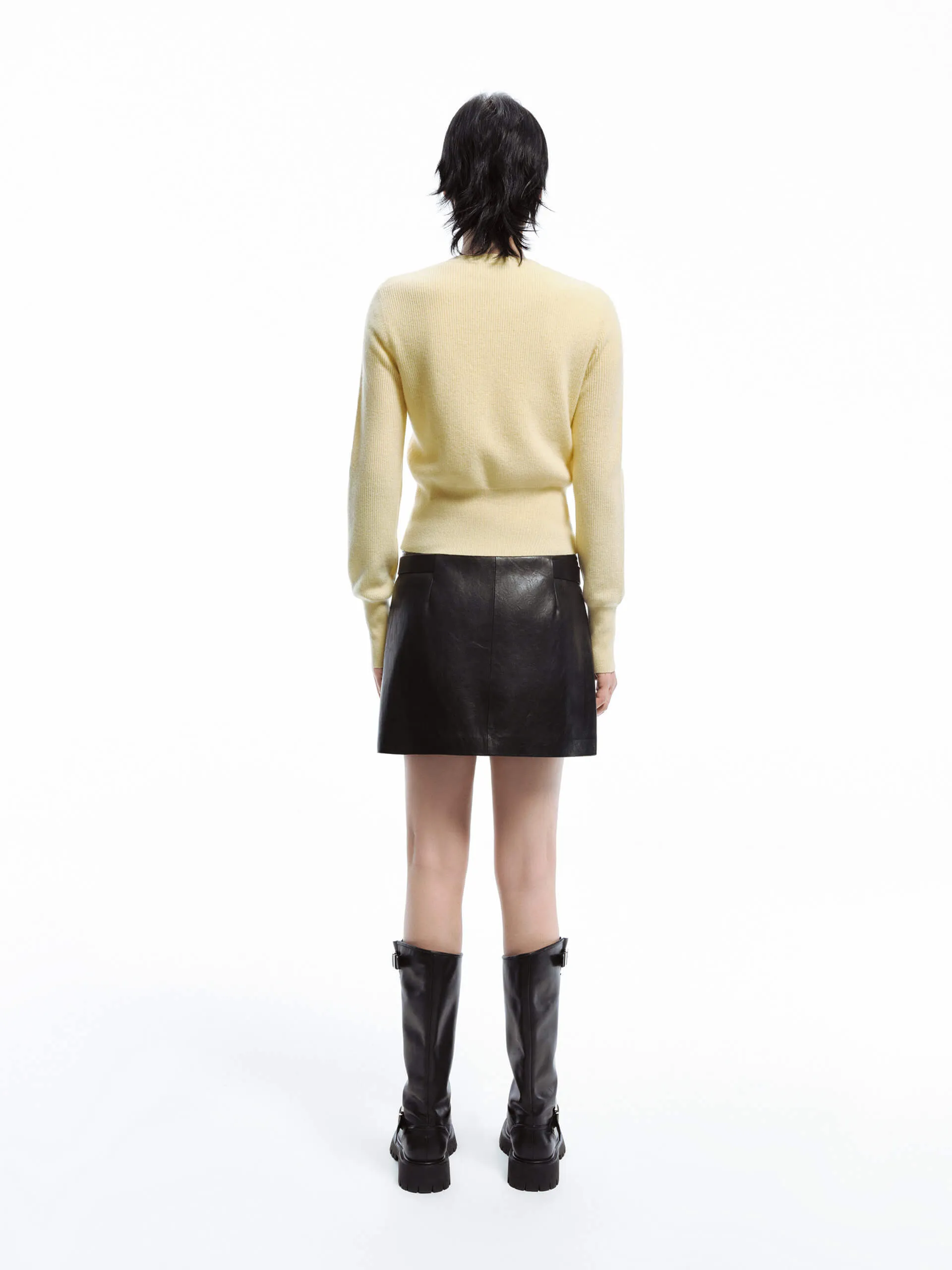 PU Leather Pleated Skirt