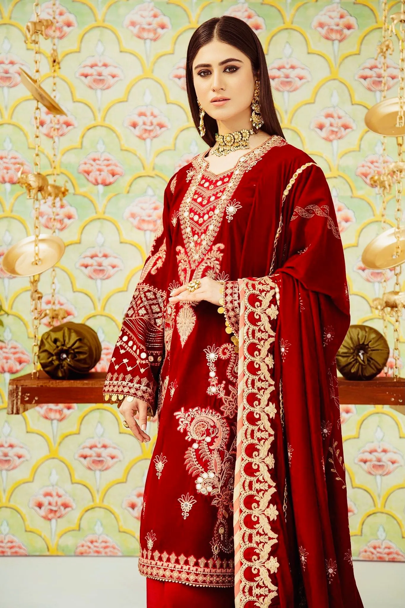 Qalamkar Luxury Velvet Collection – V-05