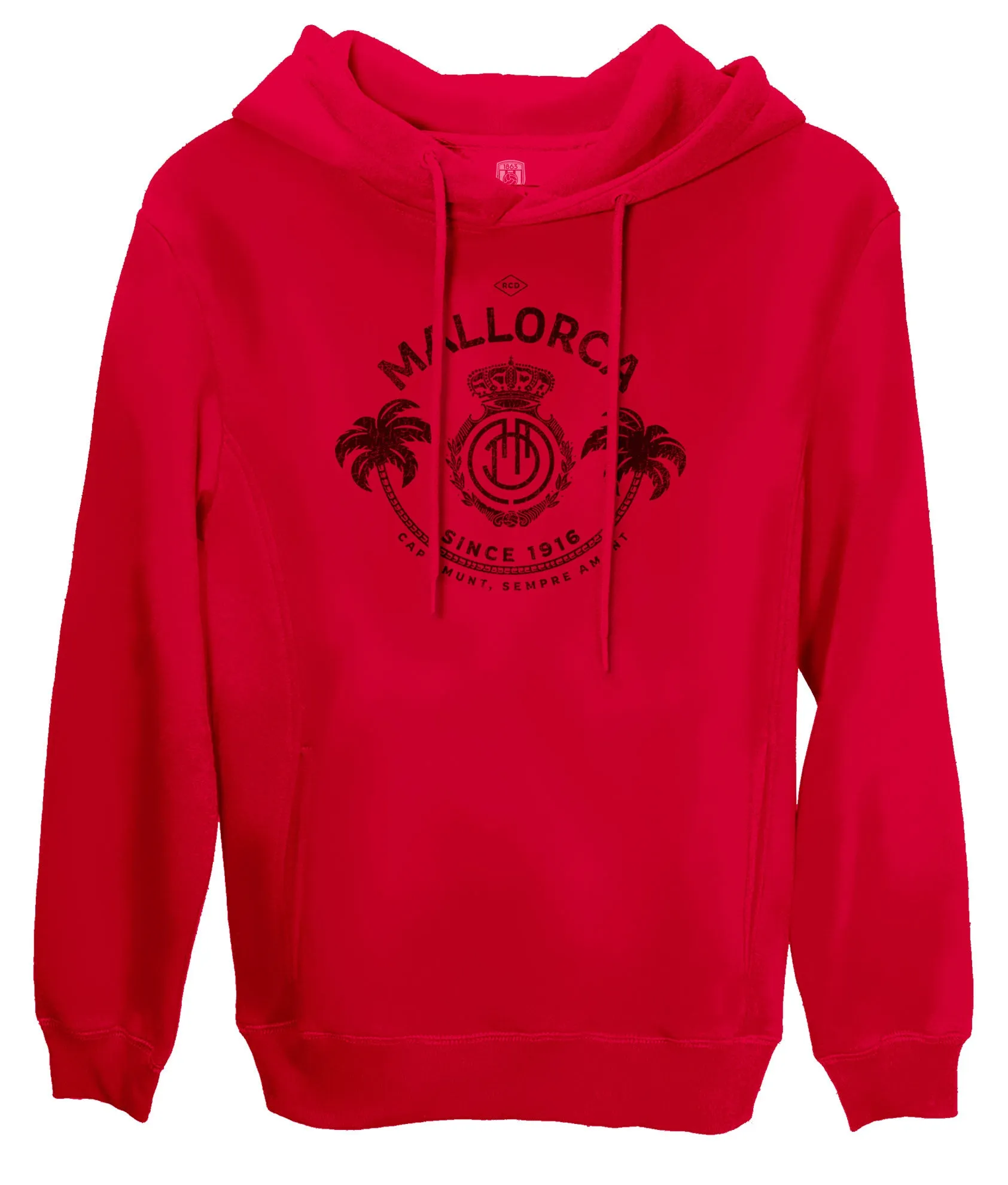 RCD Mallorca Palms Fleece Pullover Hoodie - Red