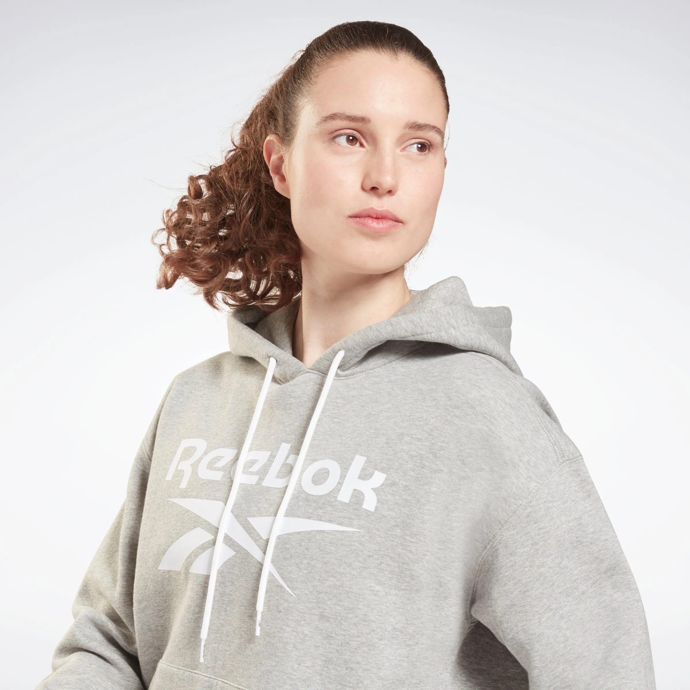 Reebok Apparel Women Reebok Identity Logo Fleece Hoodie Mgreyh