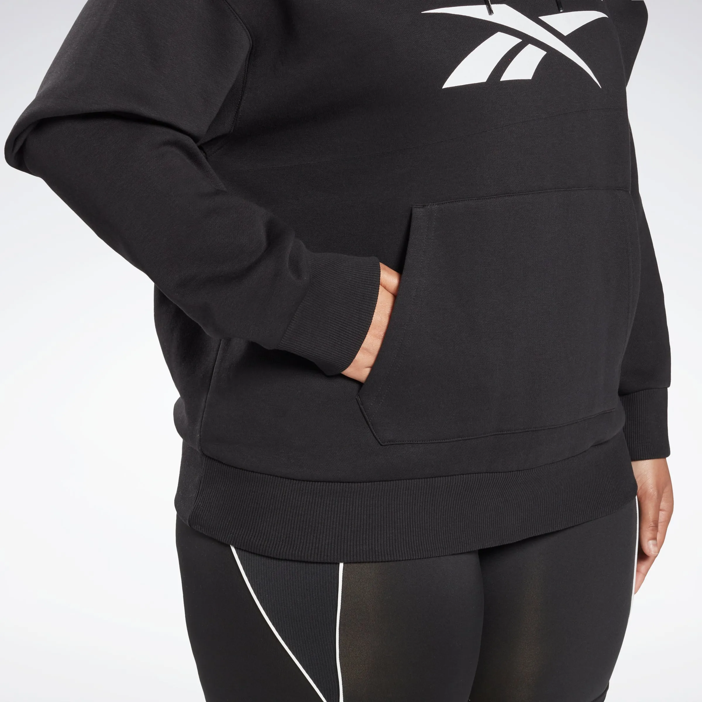 Reebok Apparel Women Reebok Identity Logo Fleece Hoodie (Plus Size) Black