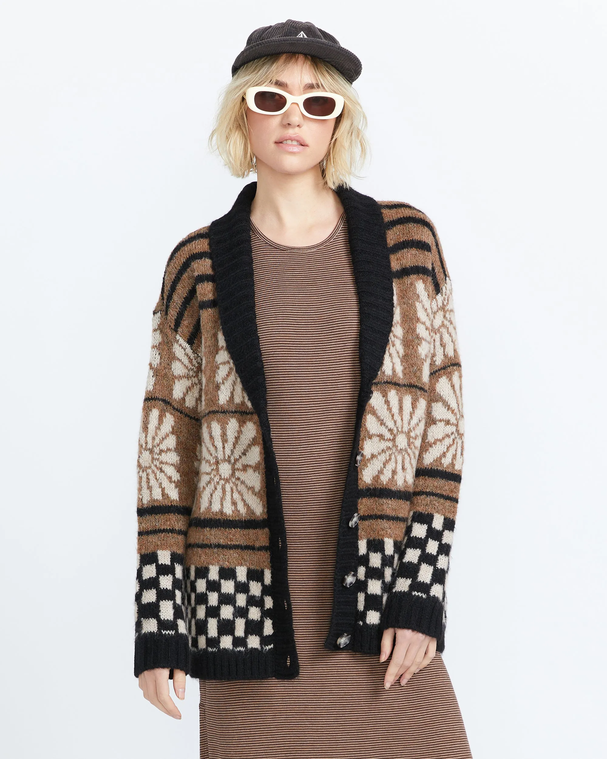 Rent Free Cardigan - Vintage Brown