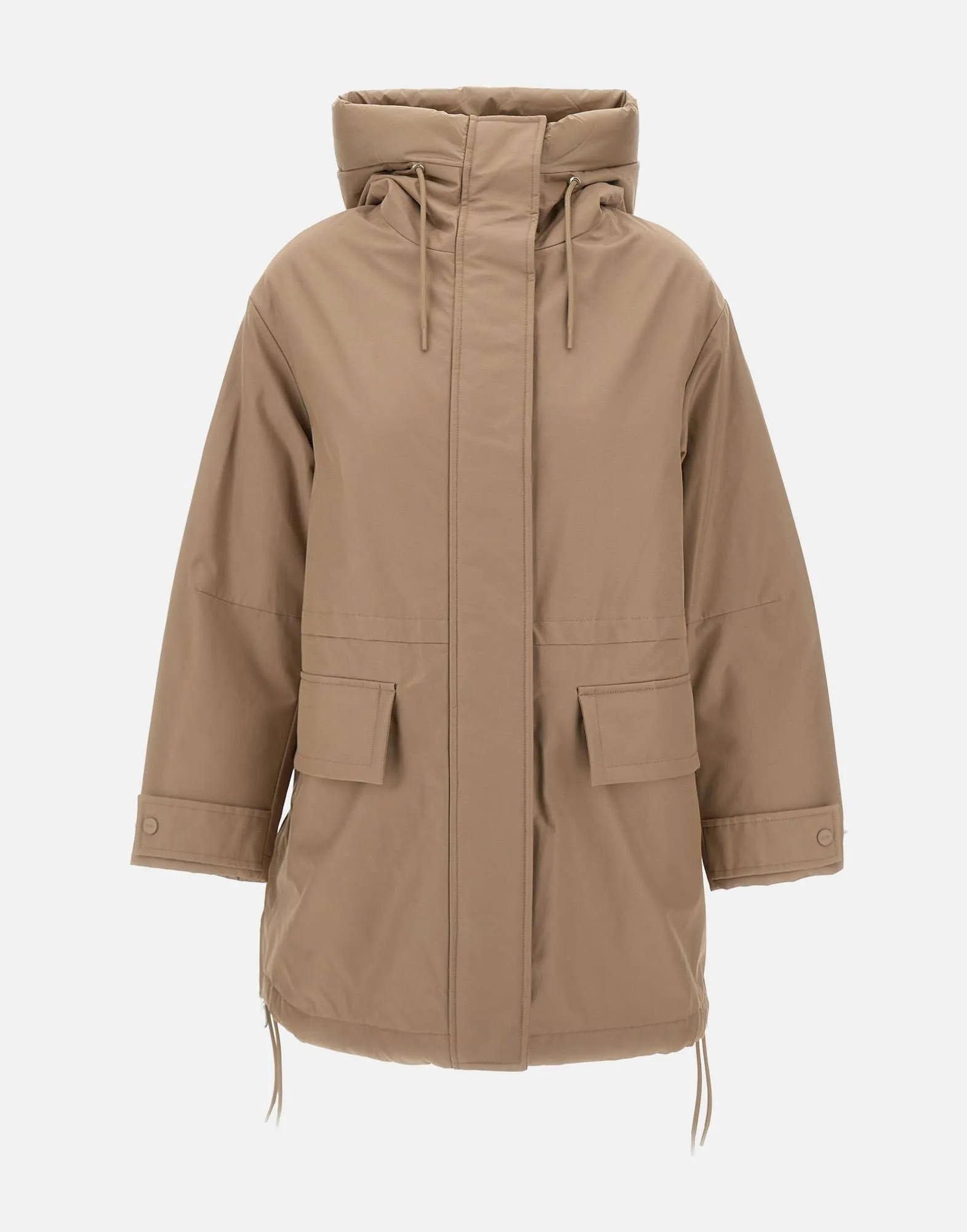 Reversible Camel Quilted Parka