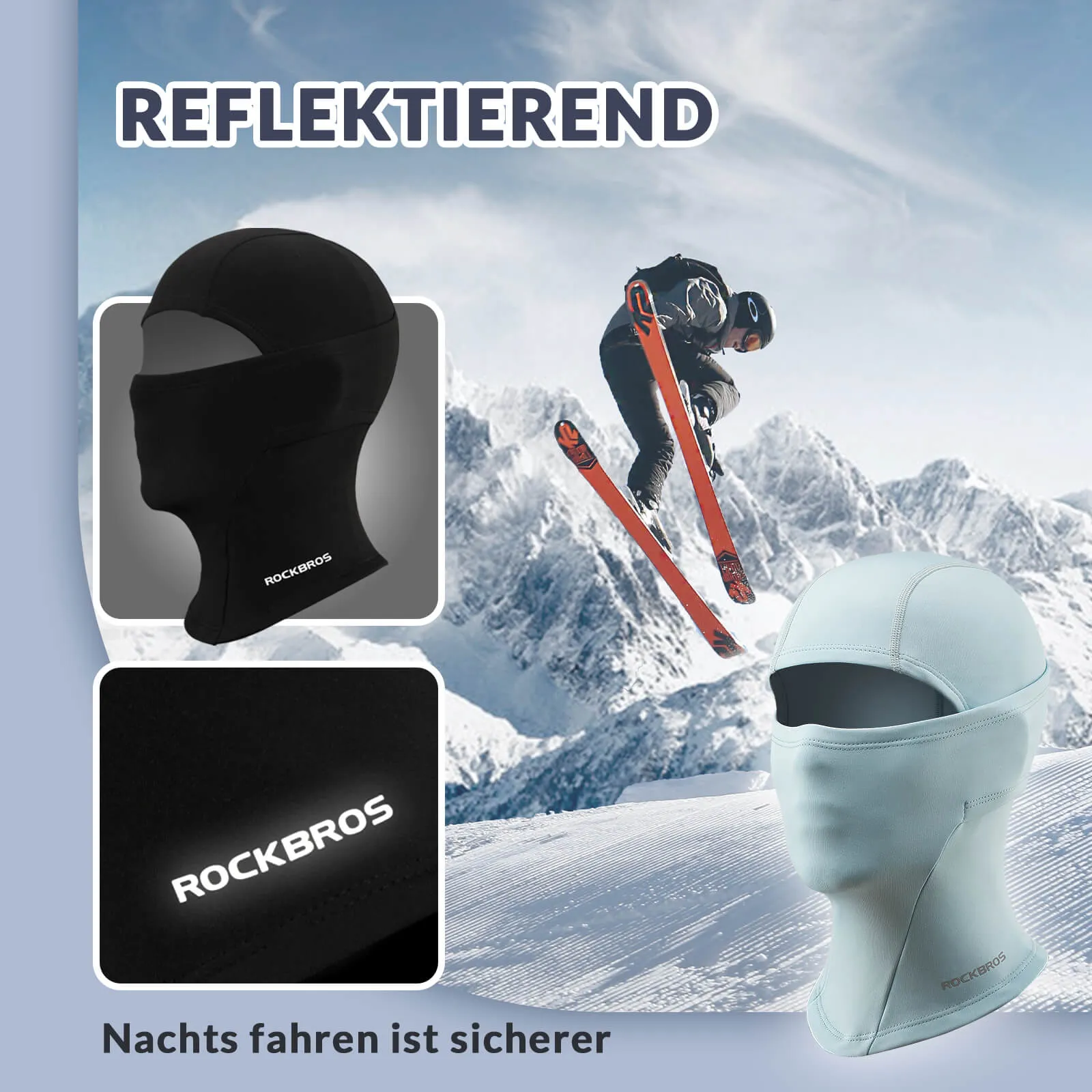 ROCKBROS Kinder Winter Sturmhaube Balaclava Warm Skimaske für Mädchen/Jungen