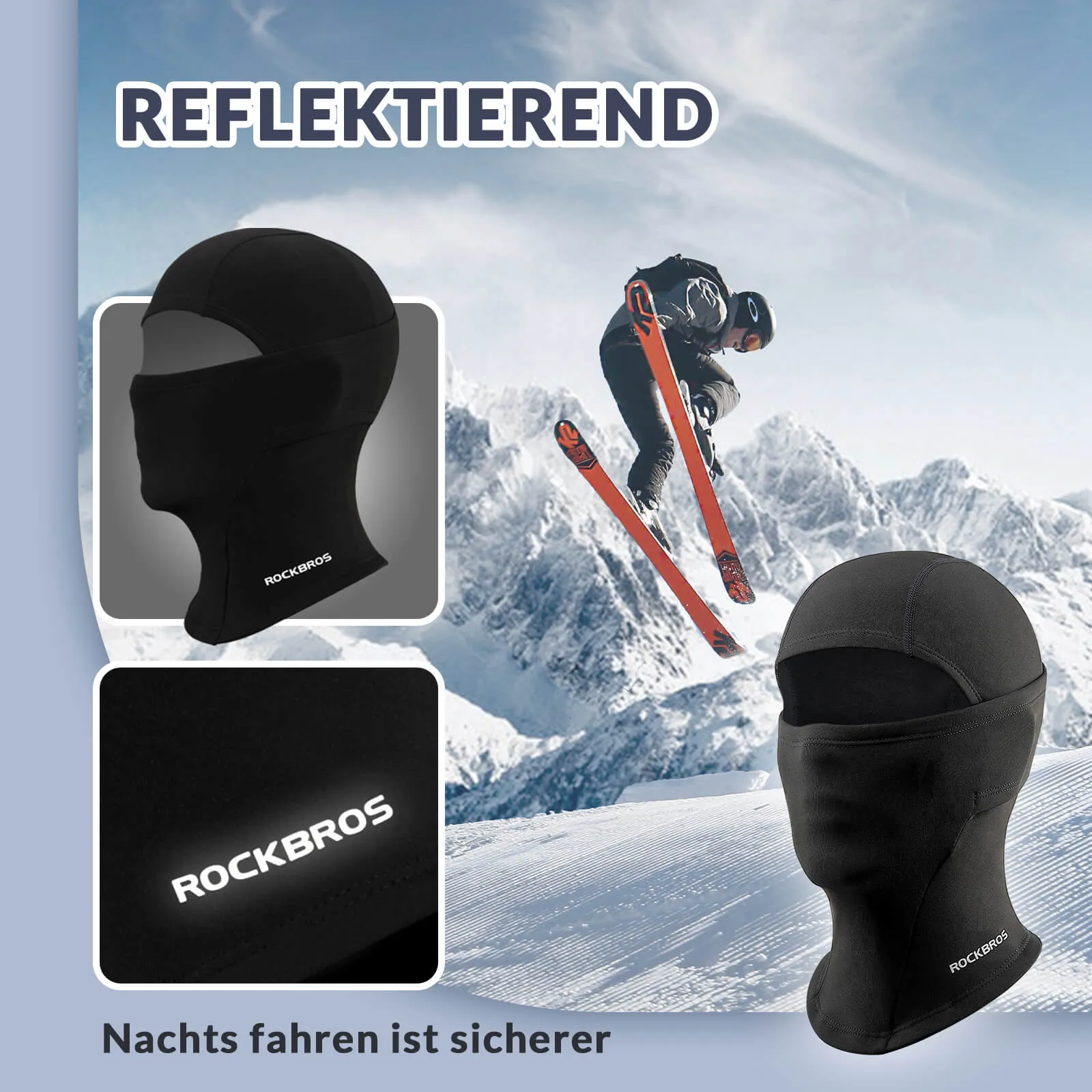 ROCKBROS Kinder Winter Sturmhaube Balaclava Warm Skimaske für Mädchen/Jungen