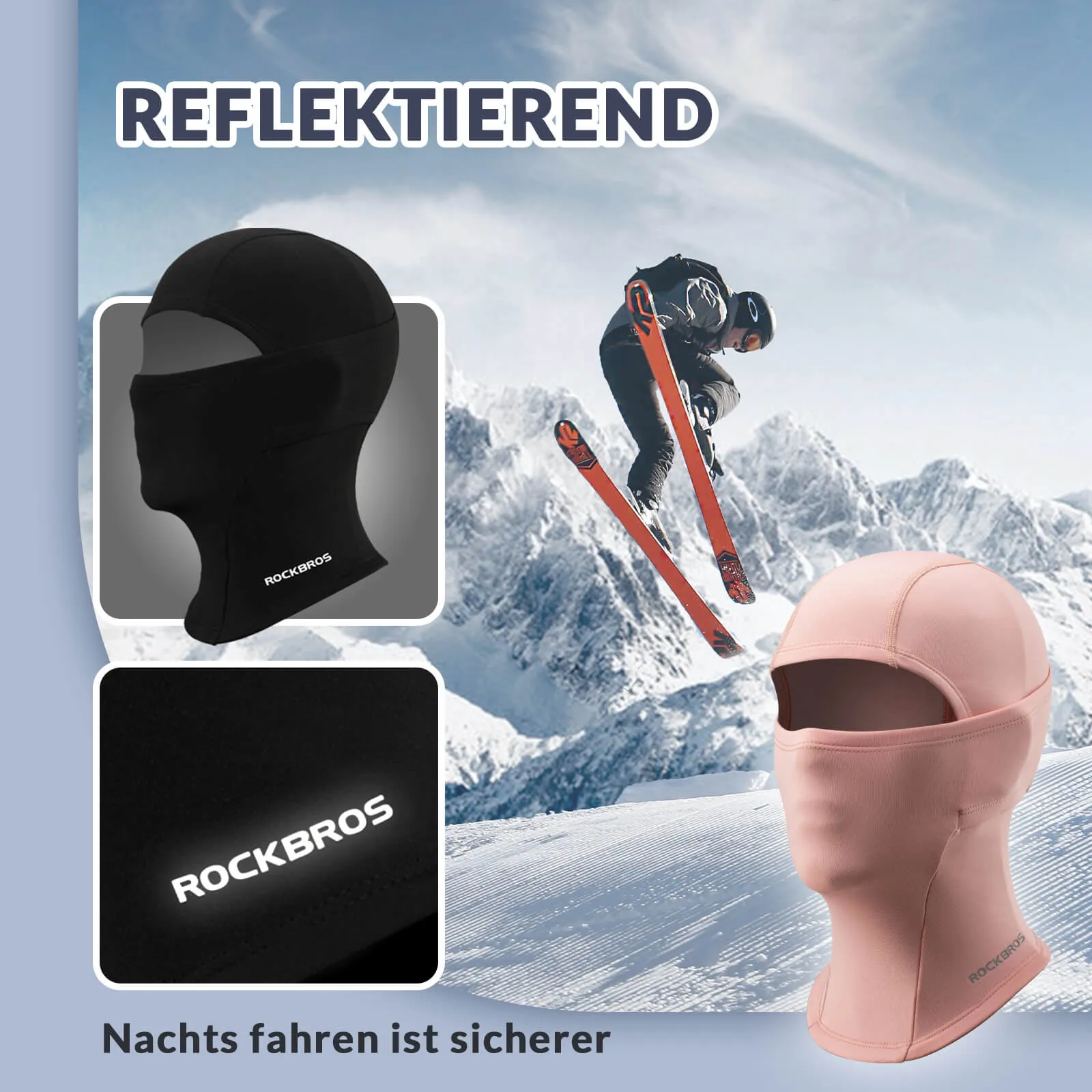 ROCKBROS Kinder Winter Sturmhaube Balaclava Warm Skimaske für Mädchen/Jungen