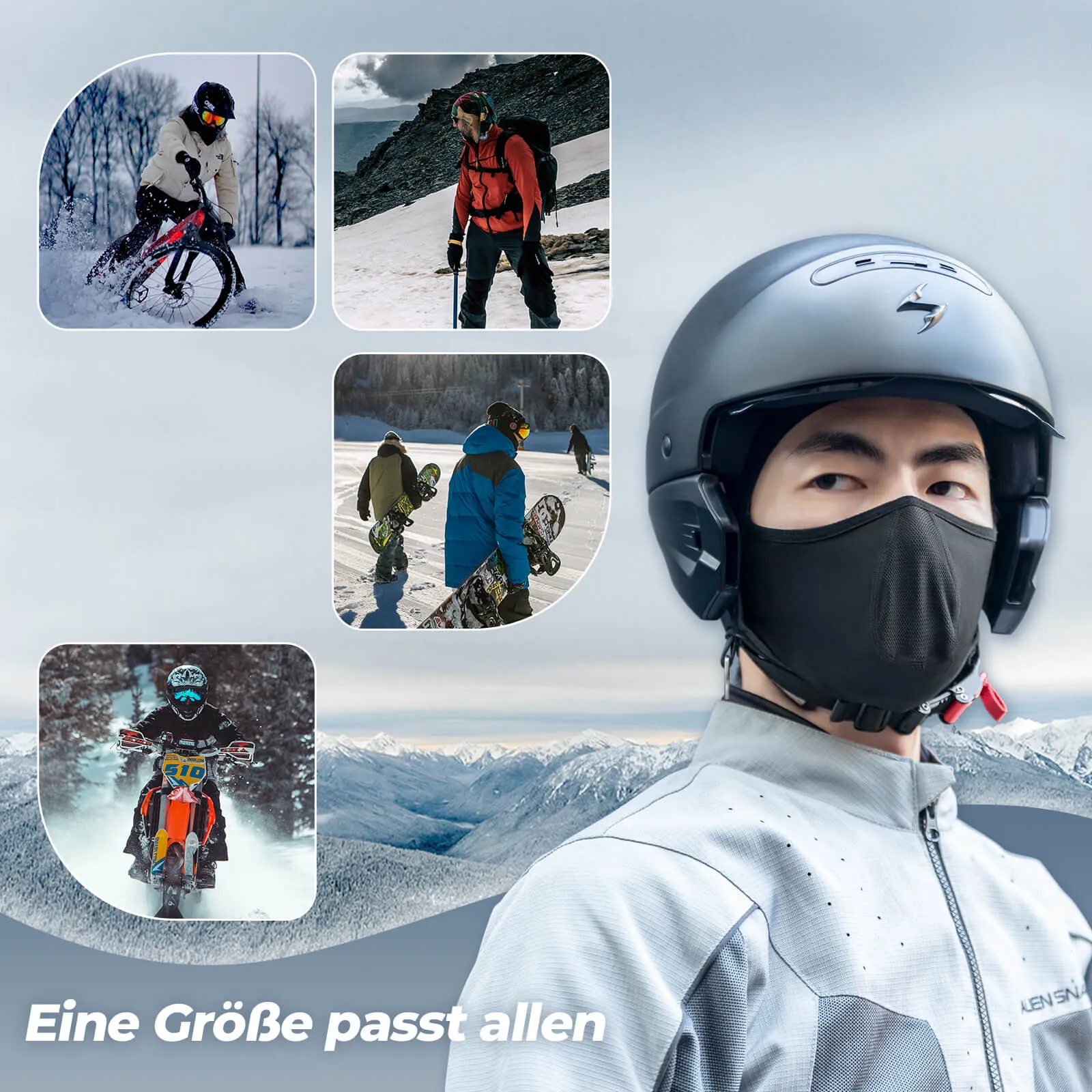 ROCKBROS Sturmhaube Balaclava Fleece Unterhelm für Fahrrad und Ski