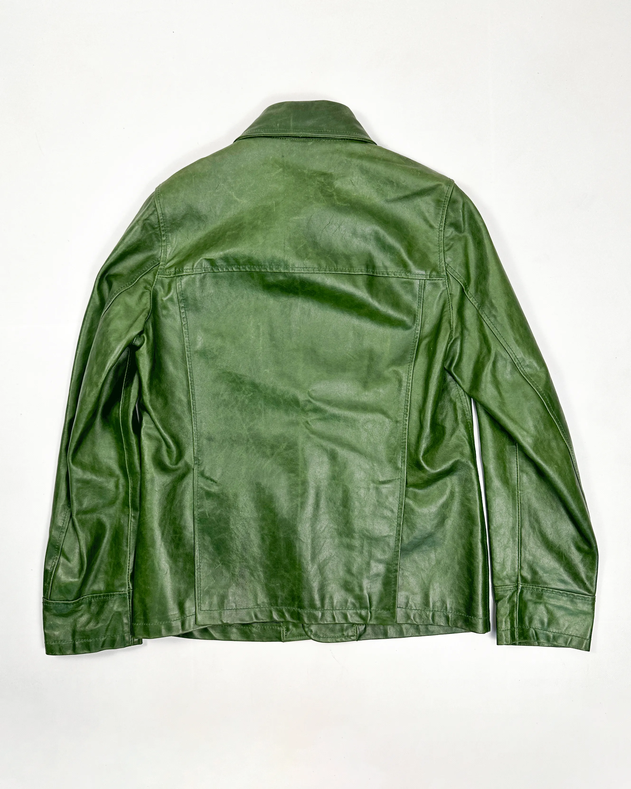 Romeo Gigli Green Leather Straight Jacket S/S 1997