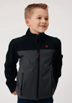 Roper Boy's Grey & Black Softshell Jacket 0780-6147