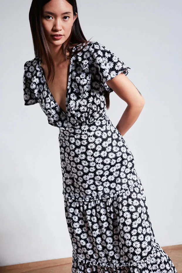 Rue Stiic Lucille Maxi Dress in Black Dahlia Floral - Final Sale