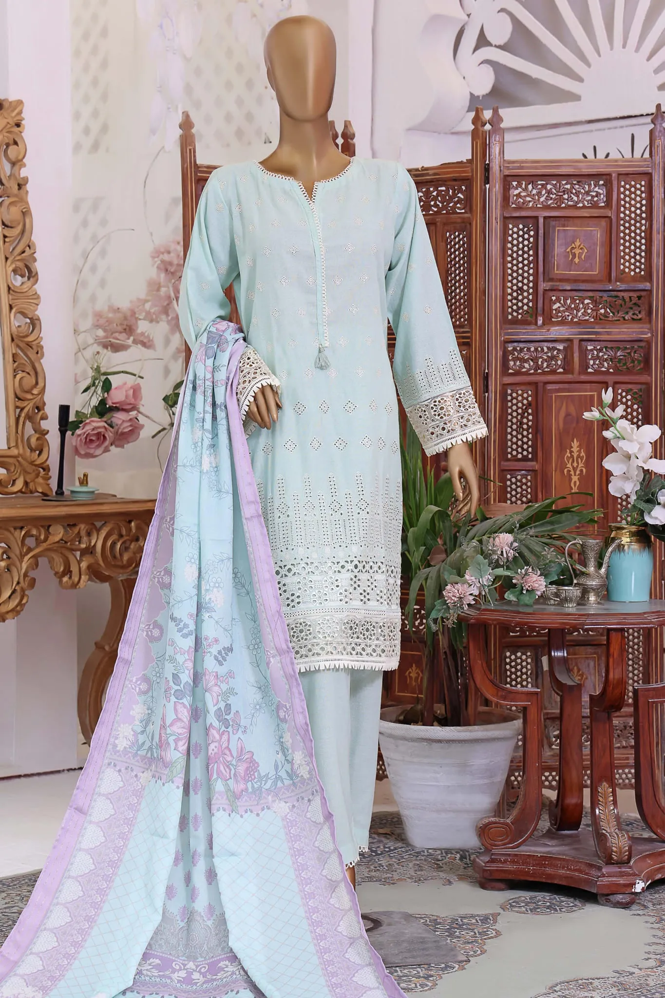 Sada Bahar Stitched 3 Piece Karandi Chikankari Shawl Collection'2022-KCK-014-Angori