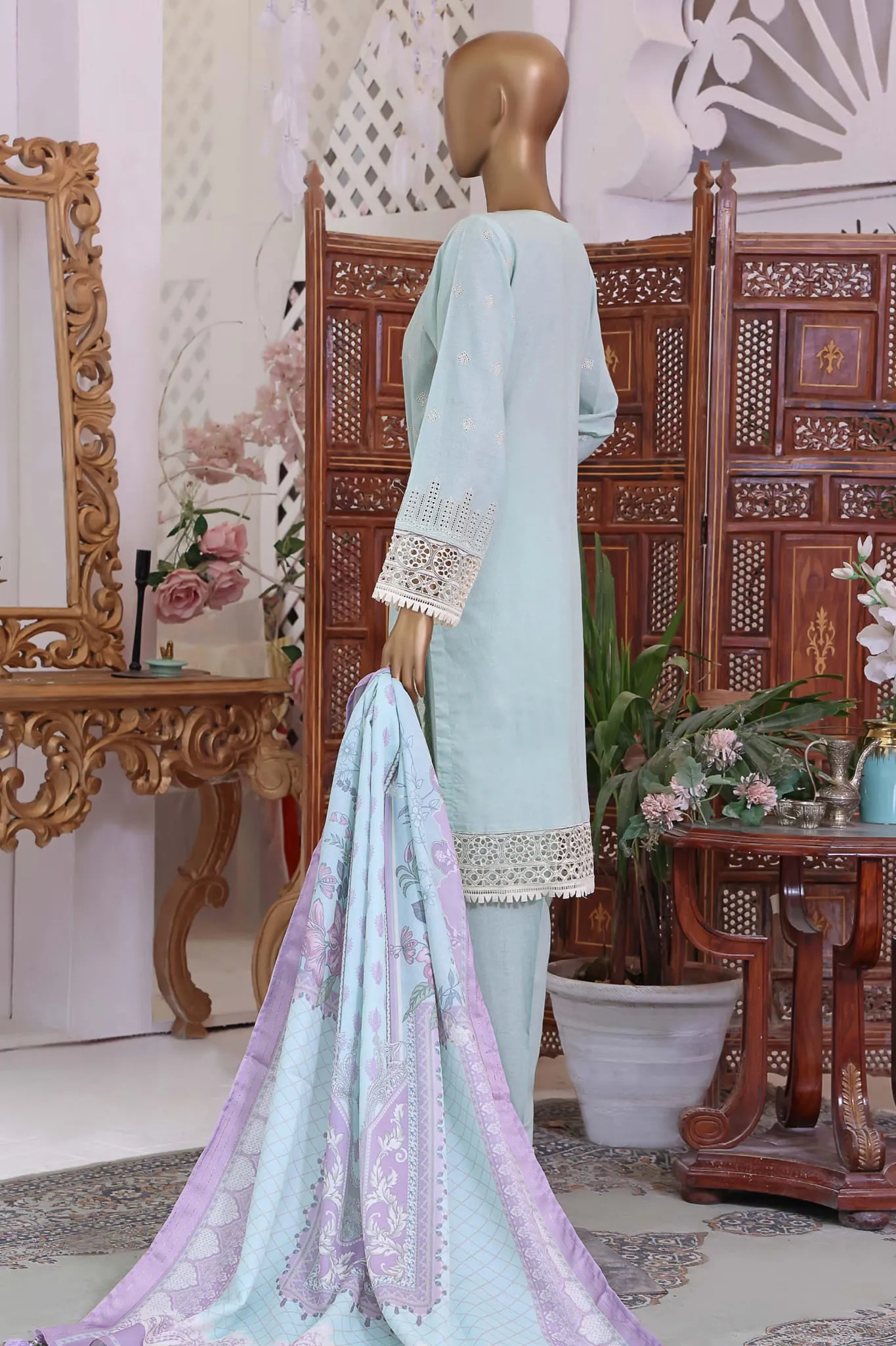 Sada Bahar Stitched 3 Piece Karandi Chikankari Shawl Collection'2022-KCK-014-Angori