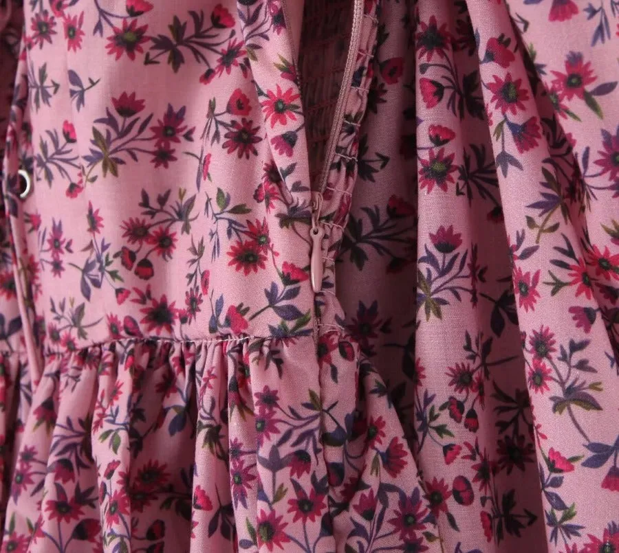 Salma Floral Mini Dress in Pink