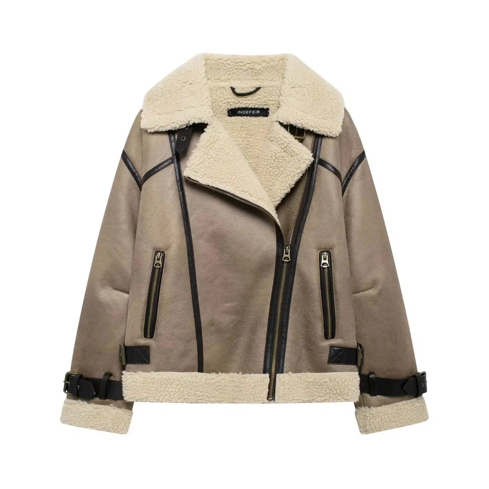 Shearling Lined Biker Jacket