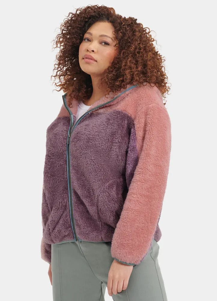 Sheila Sherpa Full Zip in Clay Pink/Smoky Mauve by UGG