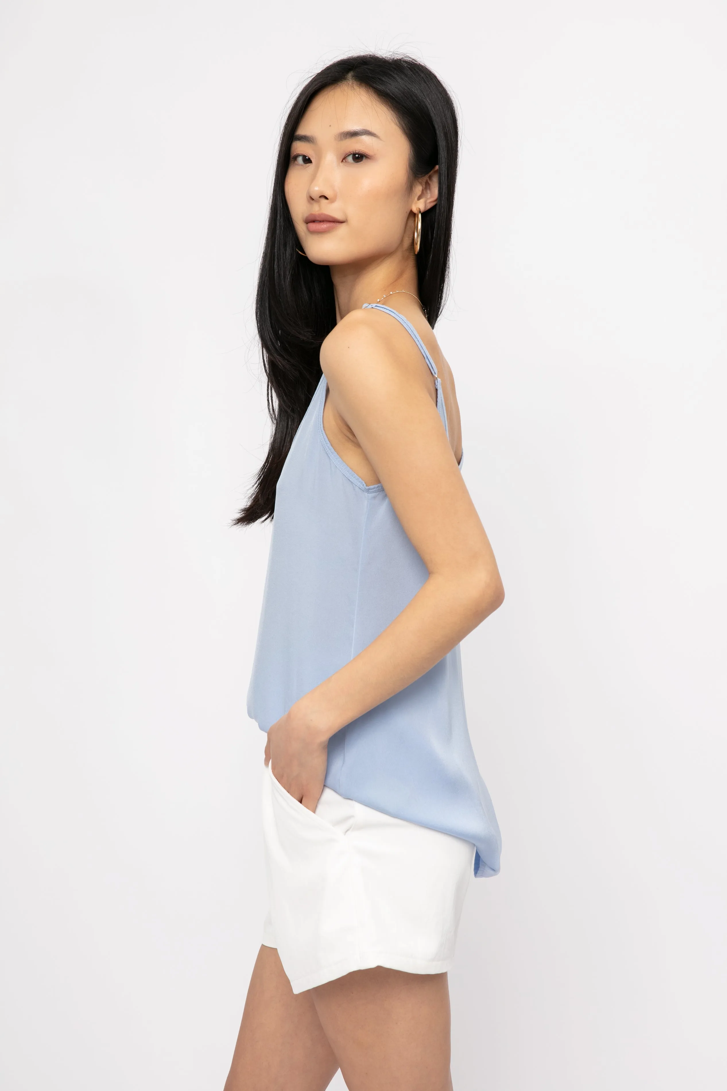 Silk Camisole in Ciel Blue